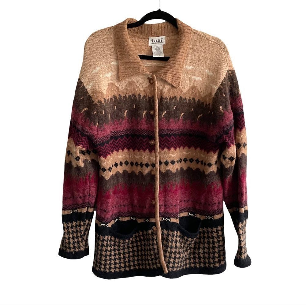 TABI INTERNATIONAL vintage wool button front long sleeve cardigan sweater L